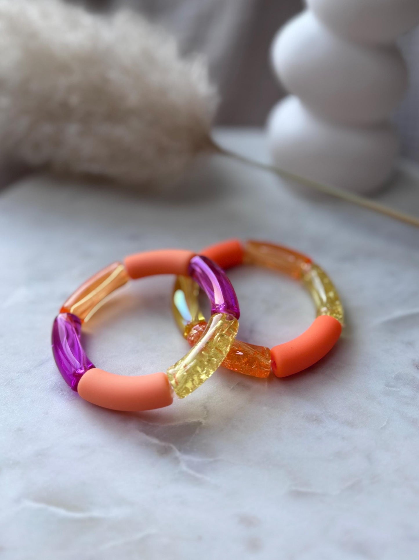 Bunter Armreif - Handgefertigtes Tube Armband für den perfekten Summer Look im Retrostil