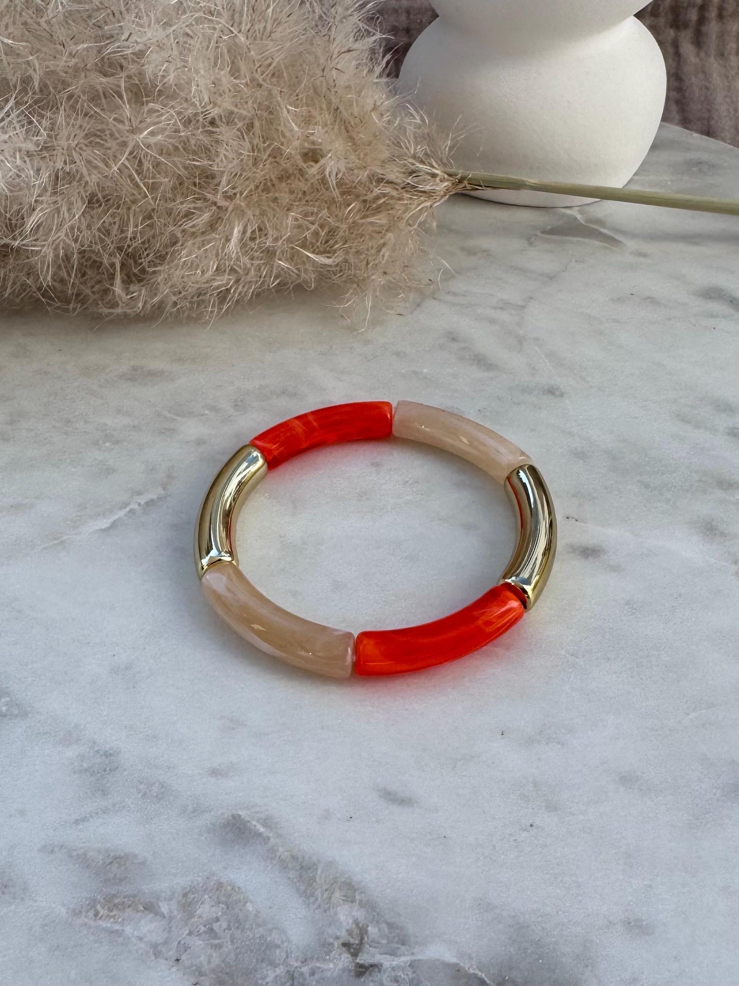 Bunter dünner Armreif - Handgefertigtes Tube Armband für den perfekten Summer Look im Retrostil
