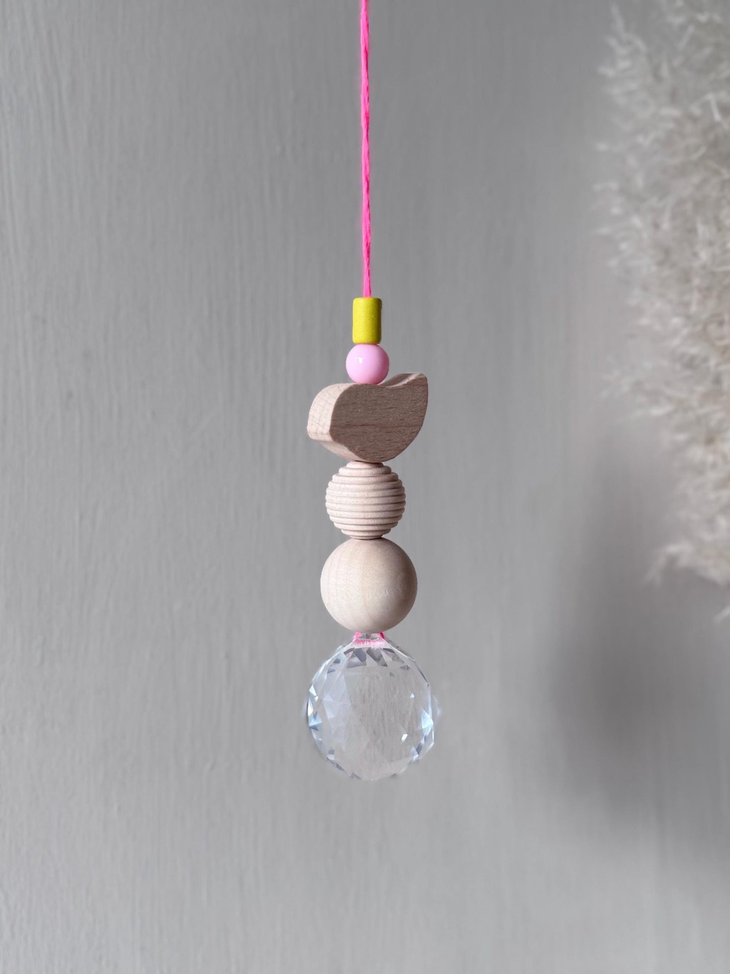 Handgefertigter bunter Sonnenfänger VOGEL - Suncatcher mit Prisma - Regenbogen Fensterdekoration aus Glas