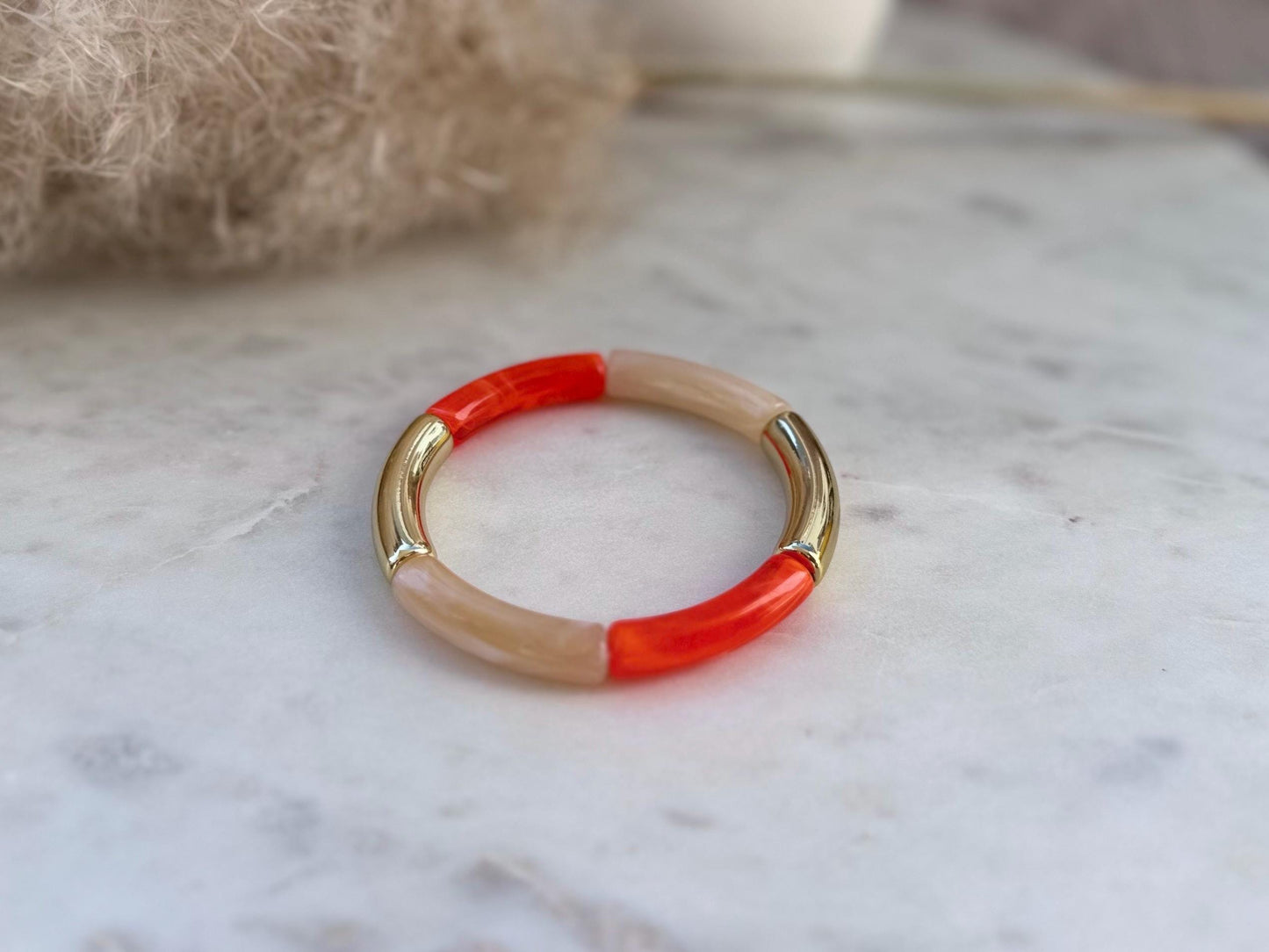 Bunter dünner Armreif - Handgefertigtes Tube Armband für den perfekten Summer Look im Retrostil
