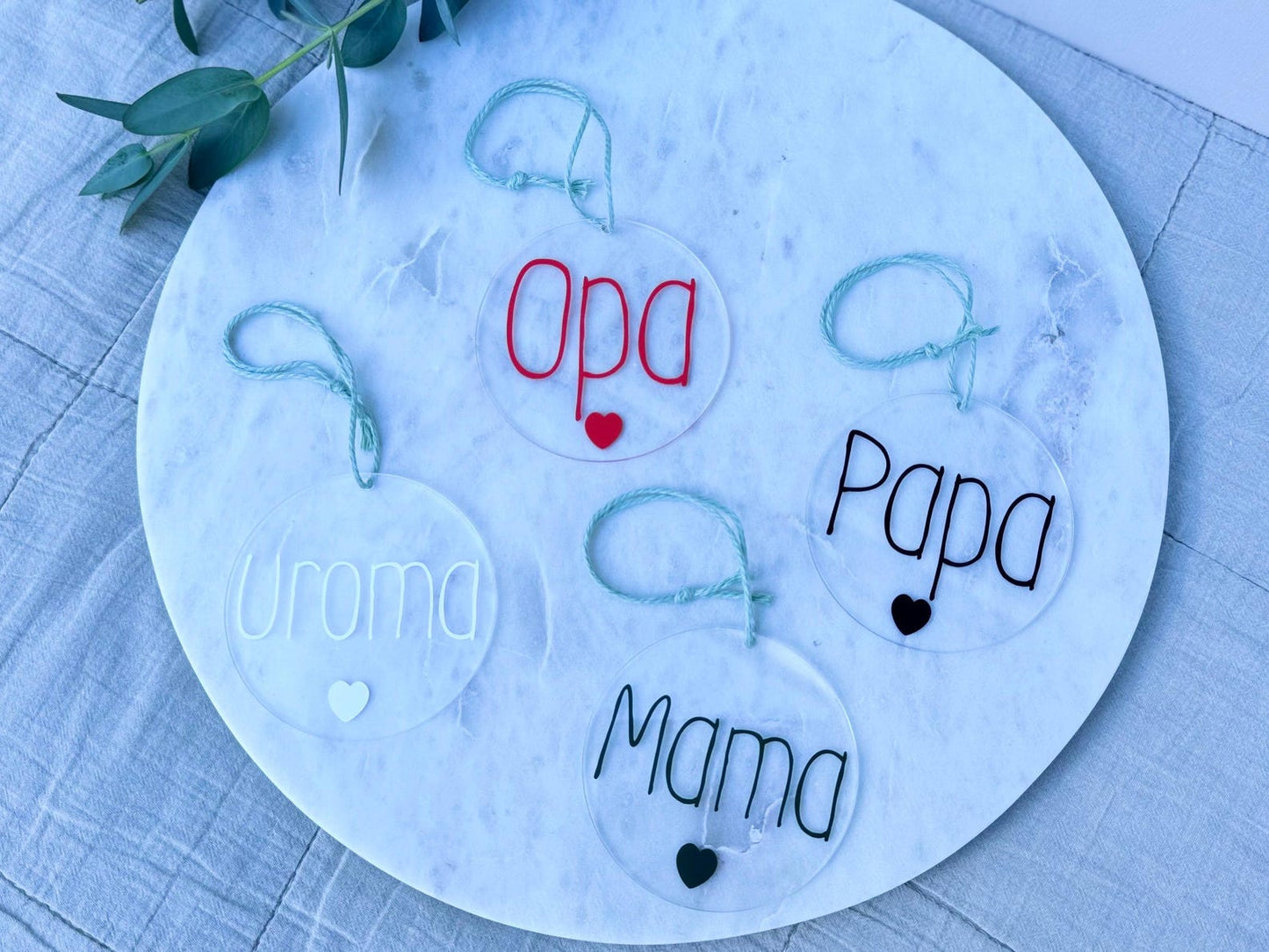 Personalisierter Weihnachtsanhänger - Oma Opa Mama Papa Baumschmuck