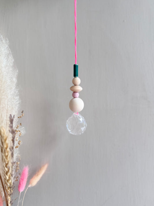 Handgefertigter bunter Sonnenfänger - Suncatcher mit Prisma - Regenbogen Fensterdekoration aus Glas