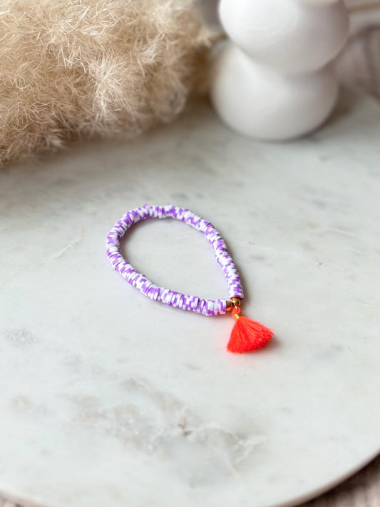 Katsuki Perlenarmband handgefertigt - Buntes Armband mit Quaste