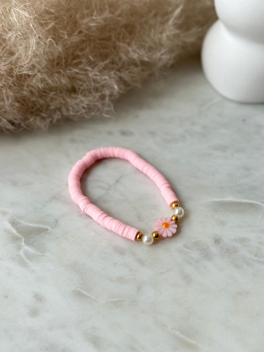 Katsuki Perlenarmband handgefertigt - Buntes Armband mit Blume aus Keramik