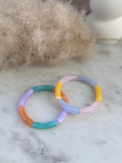 Bunter dünner Armreif - Handgefertigtes Tube Armband für den perfekten Summer Look im Retrostil