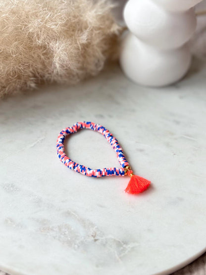 Katsuki Perlenarmband handgefertigt - Buntes Armband mit Quaste