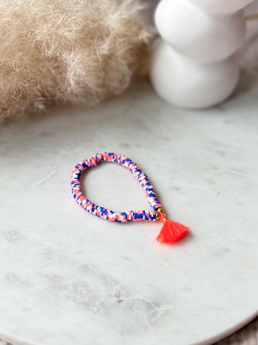 Katsuki Perlenarmband handgefertigt - Buntes Armband mit Quaste