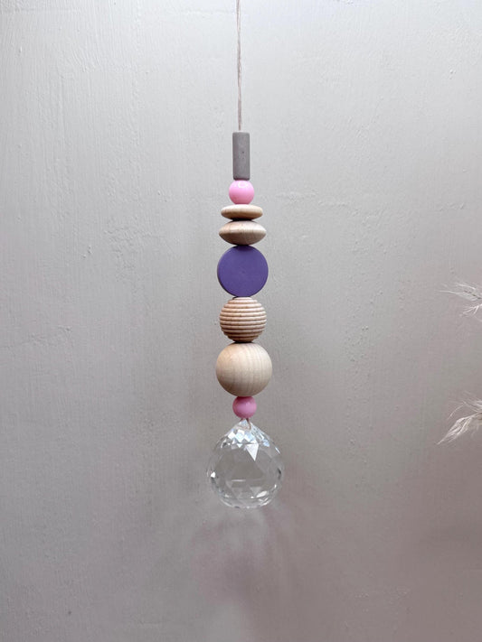 Handgefertigter bunter Sonnenfänger - Suncatcher mit Prisma - Regenbogen Fensterdekoration aus Glas