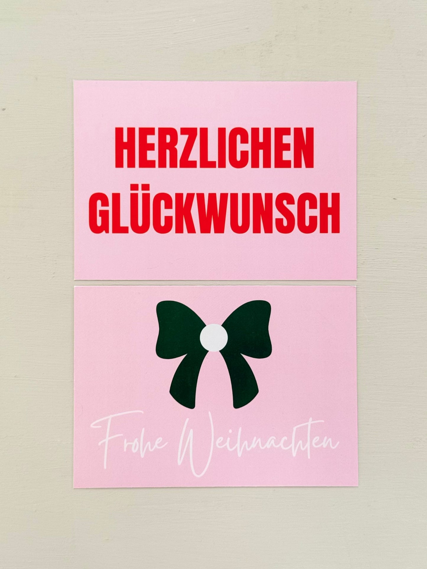 Glückwunschkarte "Herzlichen Glückwunsch" - Rosa Rot - Kreative Geburtstagskarte - Bunte Karte