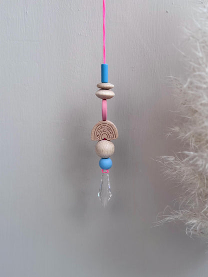 Handgefertigter bunter Sonnenfänger - Suncatcher mit Prisma - Regenbogen Fensterdekoration aus Glas