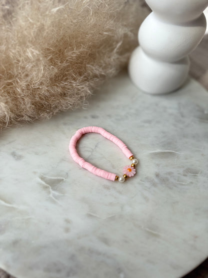 Katsuki Perlenarmband handgefertigt - Buntes Armband mit Blume aus Keramik