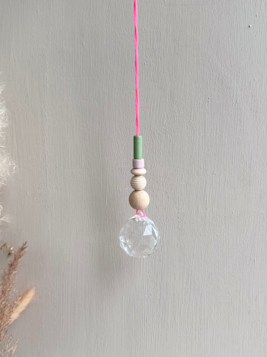 Handgefertigter bunter Sonnenfänger - Suncatcher mit Prisma - Regenbogen Fensterdekoration aus Glas