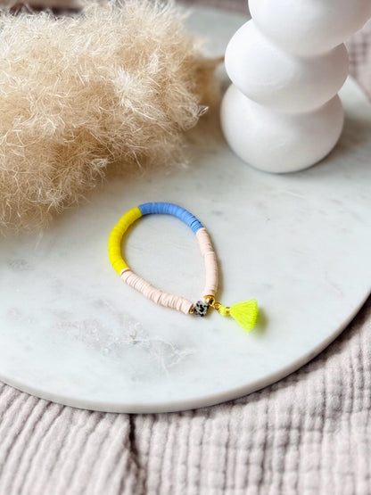 Katsuki Perlenarmband handgefertigt - Buntes Armband mit Dalmatiner Jaspis