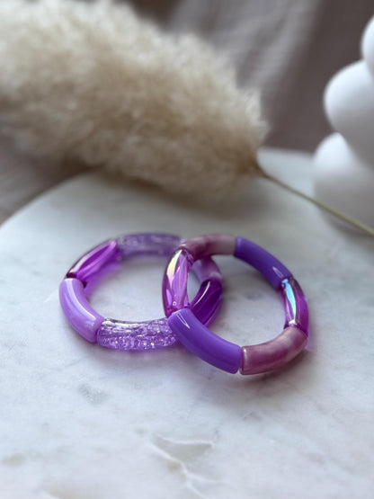 Lila Armreif - Handgefertigtes Tube Armband für den perfekten Summer Look im Retrostil