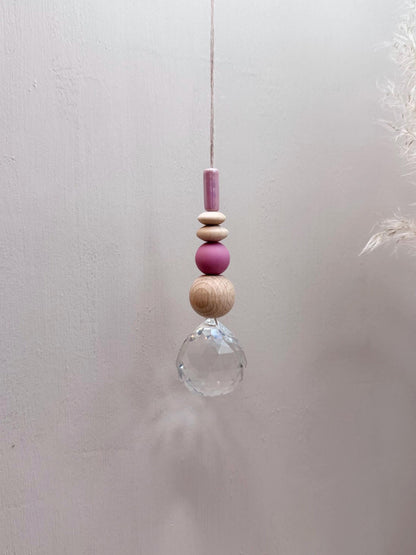 Handgefertigter schlichter Sonnenfänger - Suncatcher mit Prisma - Regenbogen Fensterdekoration aus Glas