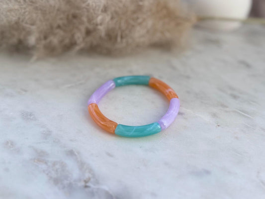 Bunter dünner Armreif - Handgefertigtes Tube Armband für den perfekten Summer Look im Retrostil