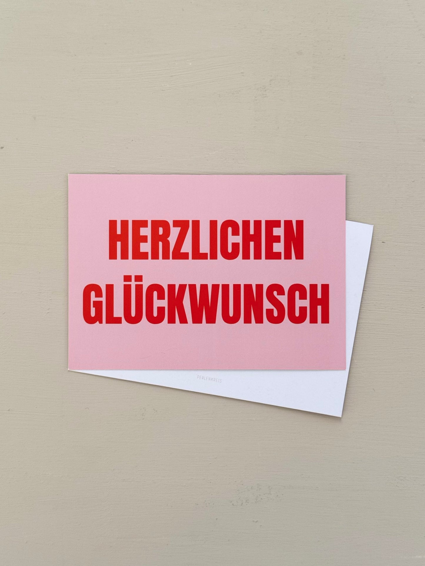 Glückwunschkarte "Herzlichen Glückwunsch" - Rosa Rot - Kreative Geburtstagskarte - Bunte Karte