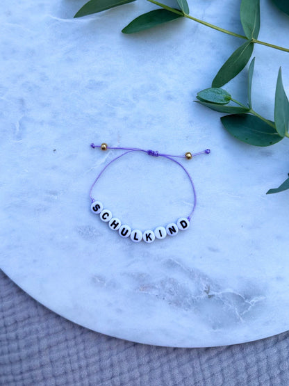 Buntes Schulkind Armband - Handgefertigt zur Einschulung Kinderarmband