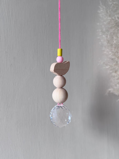 Handgefertigter bunter Sonnenfänger VOGEL - Suncatcher mit Prisma - Regenbogen Fensterdekoration aus Glas