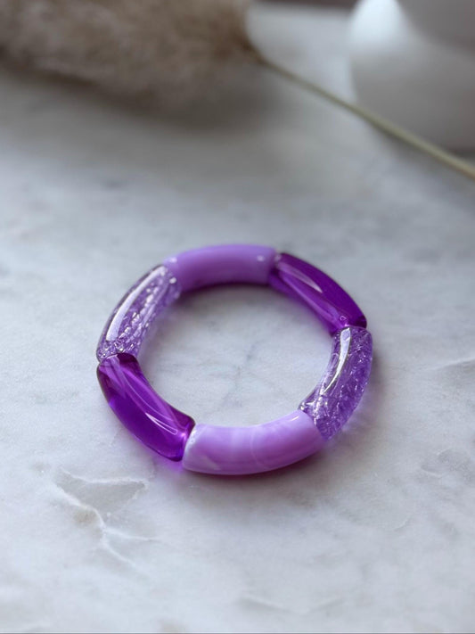 Lila Armreif - Handgefertigtes Tube Armband für den perfekten Summer Look im Retrostil