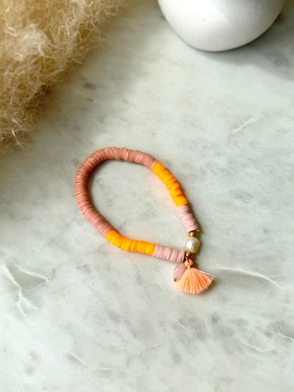 Katsuki Perlenarmband mit Süßwasserperle handgefertigt - Buntes Armband mit Quaste