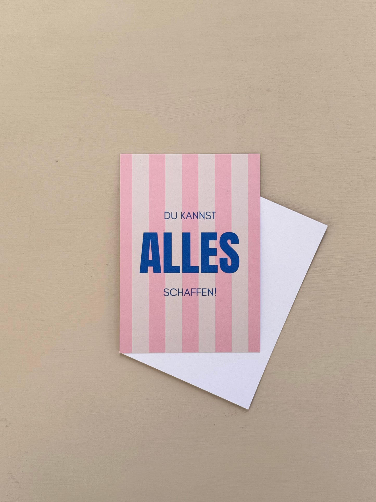 Motivationskarte "Du kannst alles schaffen" - Gestreift Royalblau - Mutmachkarte  - Prüfung