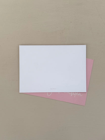 Weihnachtskarte "Frohe Weihnachten" - Rosa Waldgrün - Festliche Grußkarte - Schleife