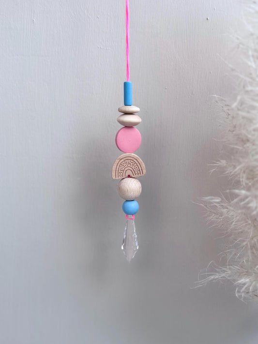 Handgefertigter bunter Sonnenfänger - Suncatcher mit Prisma - Regenbogen Fensterdekoration aus Glas