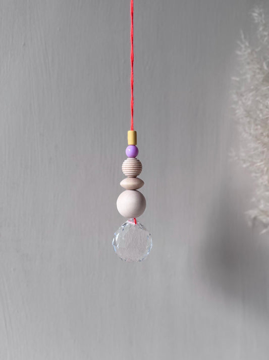 Handgefertigter bunter Sonnenfänger - Suncatcher mit Prisma - Regenbogen Fensterdekoration aus Glas