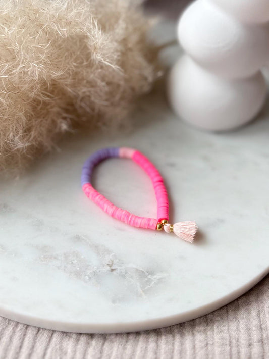 Katsuki Perlenarmband handgefertigt - Buntes Armband mit Quaste