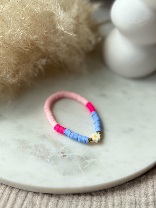 Katsuki Perlenarmband handgefertigt - Buntes Armband mit Blume