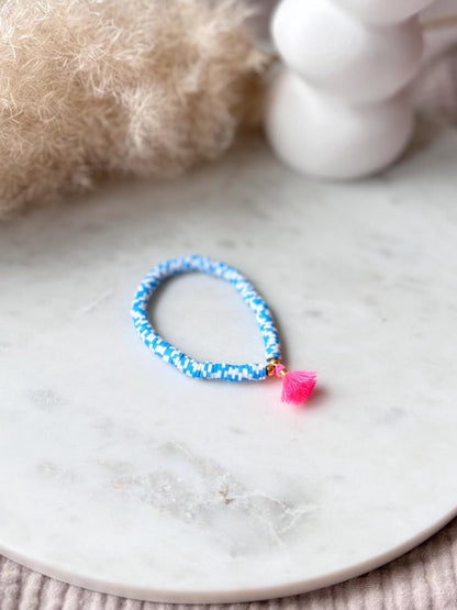 Katsuki Perlenarmband handgefertigt - Buntes Armband mit Quaste