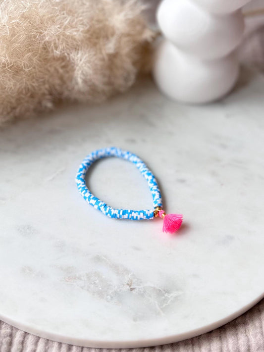 Katsuki Perlenarmband handgefertigt - Buntes Armband mit Quaste