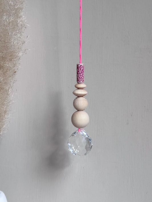 Handgefertigter bunter Sonnenfänger - Suncatcher mit Prisma - Regenbogen Fensterdekoration aus Glas