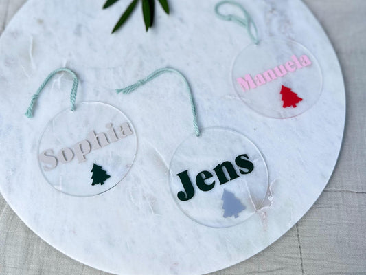 Personalisierter Weihnachtsanhänger handgefertigt - Christbaumkugel Baumschmuck Geschenkanhänger