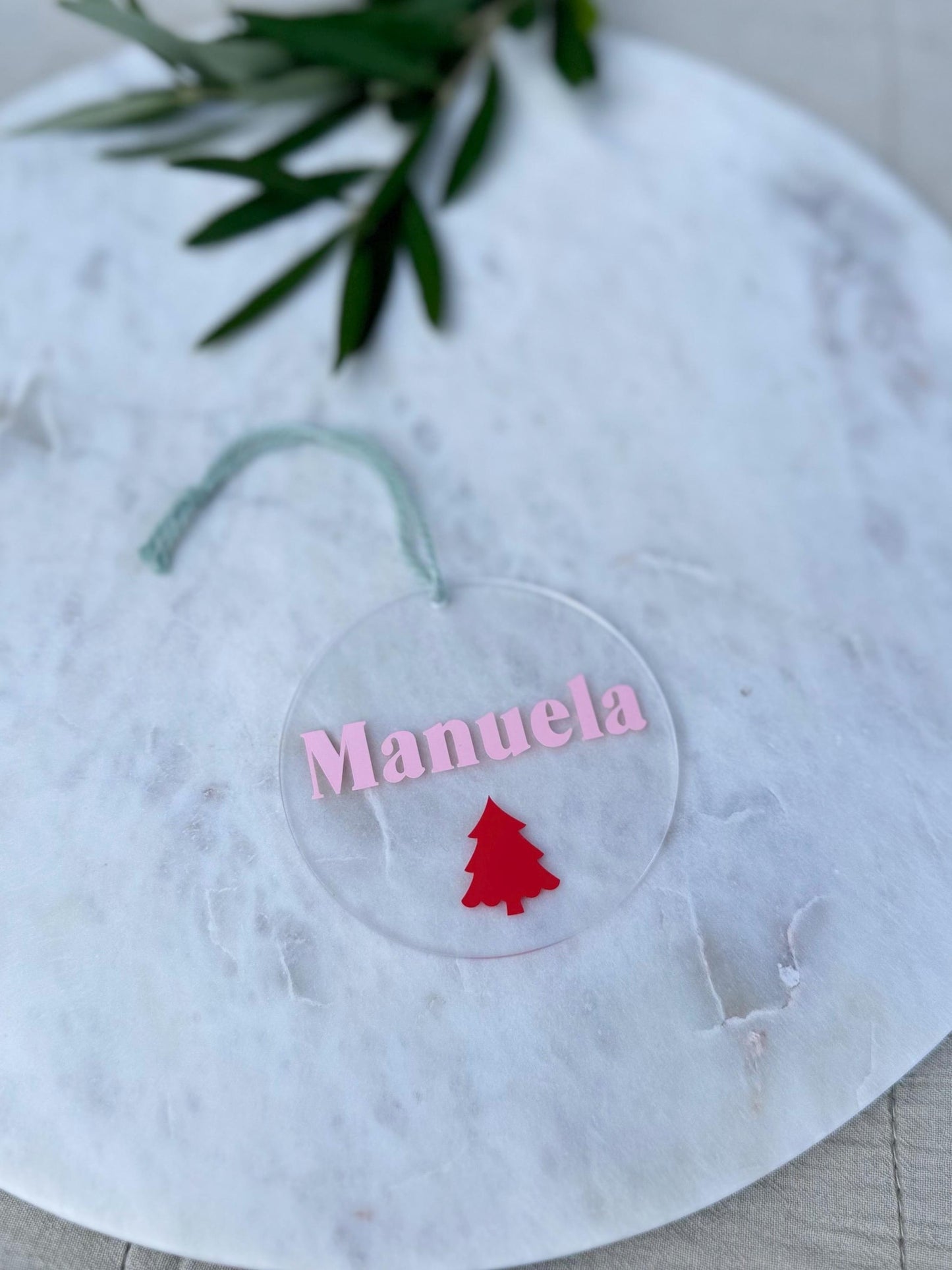 Personalisierter Weihnachtsanhänger handgefertigt - Christbaumkugel Baumschmuck Geschenkanhänger