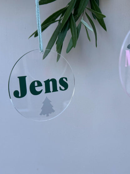 Personalisierter Weihnachtsanhänger handgefertigt - Christbaumkugel Baumschmuck Geschenkanhänger