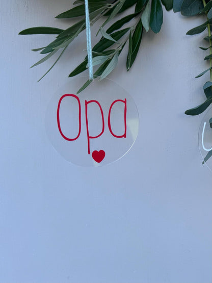 Personalisierter Weihnachtsanhänger  - Oma Opa Mama Papa Baumschmuck