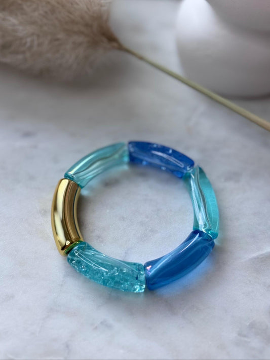 Blauer Armreif - Handgefertigtes Tube Armband für den perfekten Summer Look im Retrostil