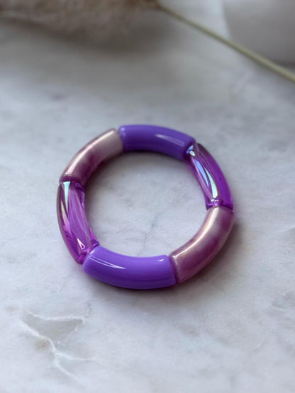 Lila Armreif - Handgefertigtes Tube Armband für den perfekten Summer Look im Retrostil