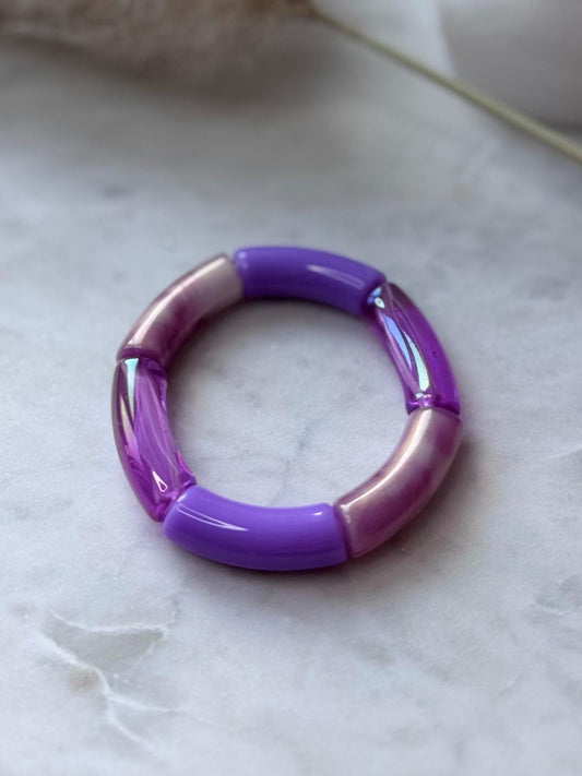 Lila Armreif - Handgefertigtes Tube Armband für den perfekten Summer Look im Retrostil